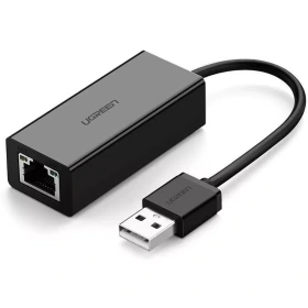 تجهیزات شبکه یوگرین مدل CR110 - USB 2.0 10/100Mbps Ethernet Adapter (Black)، Black ABS 10cm