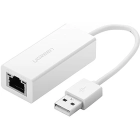 تجهیزات شبکه یوگرین مدل CR110 - USB 2.0 10/100Mbps Ethernet Adapter (White)، White ABS 10cm