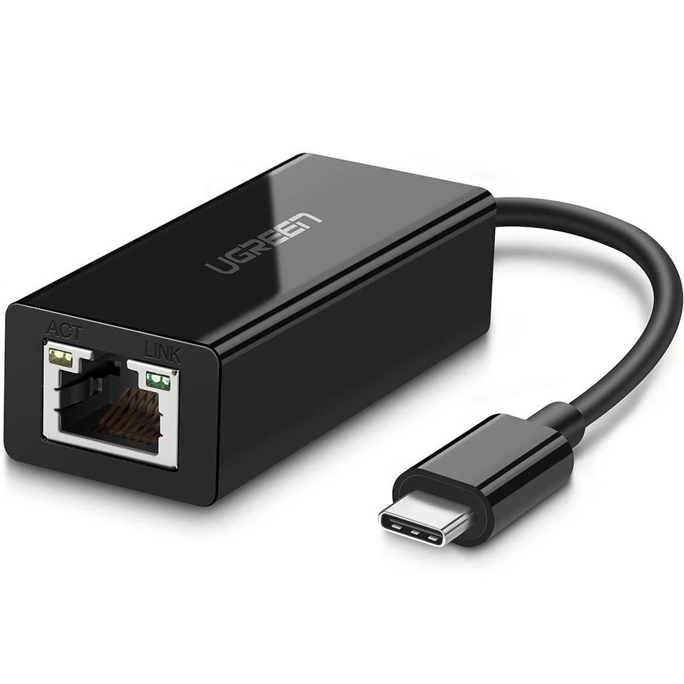 تجهیزات شبکه یوگرین مدل US236 - USB Type-C to 10/100/1000Mbps Ethernet Adapter، Black