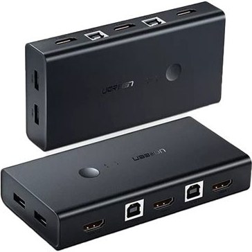 مبدل و تبدیل یوگرین مدل CM200 - HDMI 2 In 1 Out KVM Switch، Black